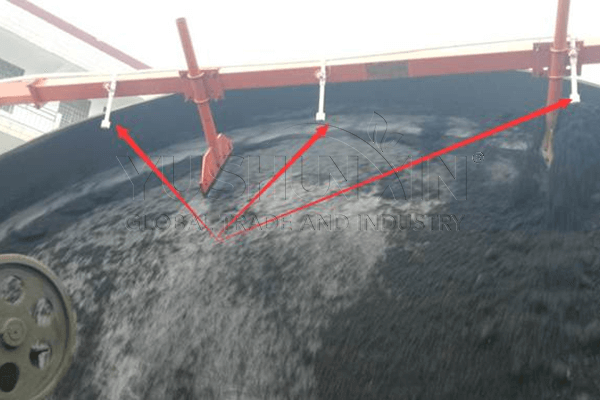 granulador de disco con sistema de pulverización